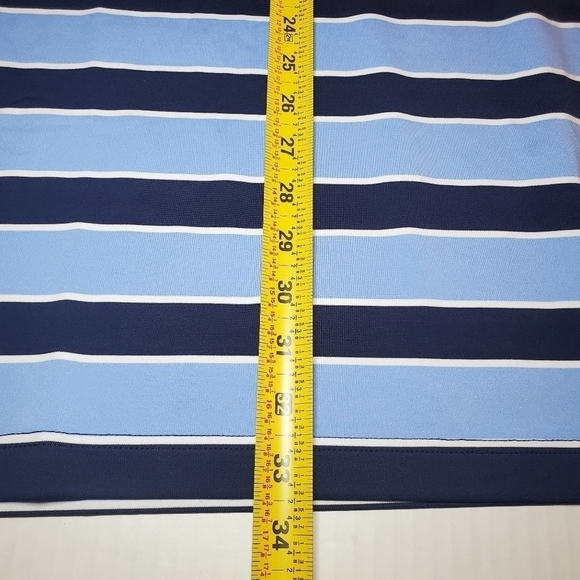 VUGA Polo Golf Shirt Sz XXL Blue Stripe Short Sleeve Moisture Wicking Stretch - Picture 9 of 12